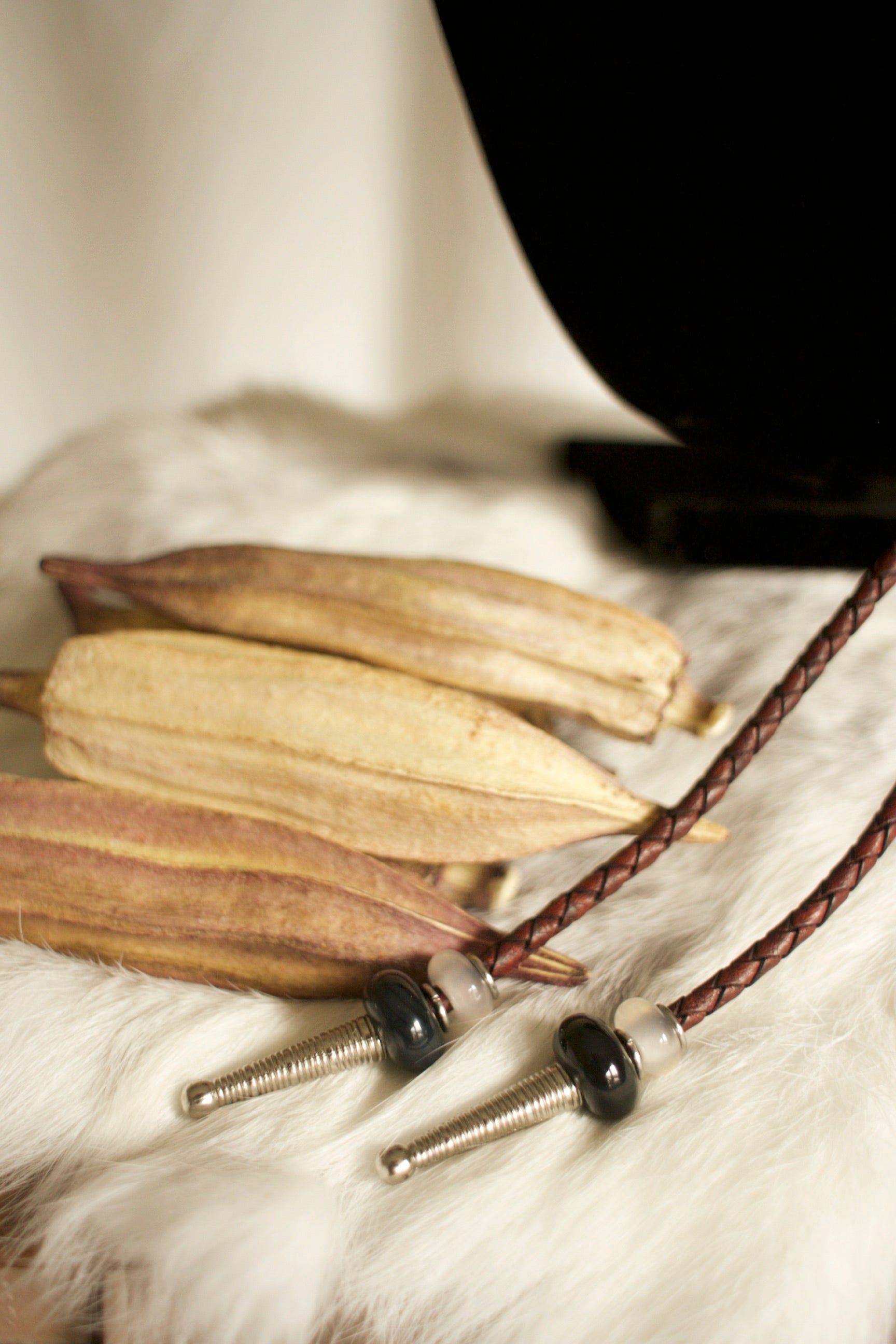 Okra Pod Bolo Tie