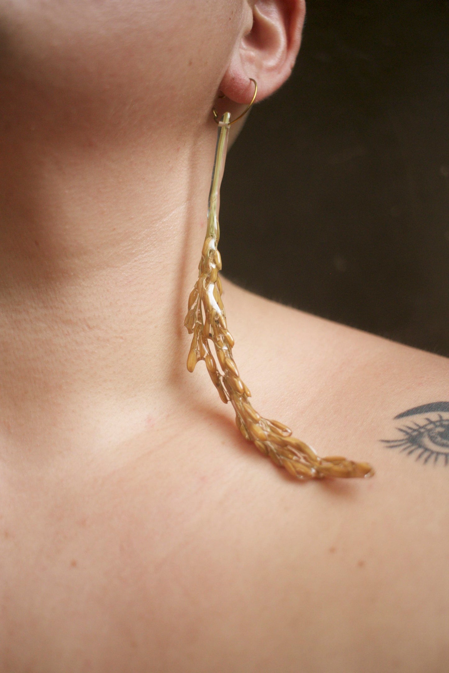 Oryza sativa Hoop Dangles