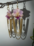 Orchid & Quartz Earrings