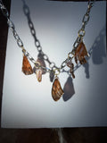 Fritillary Wing & Mussel Shell Charm Necklace