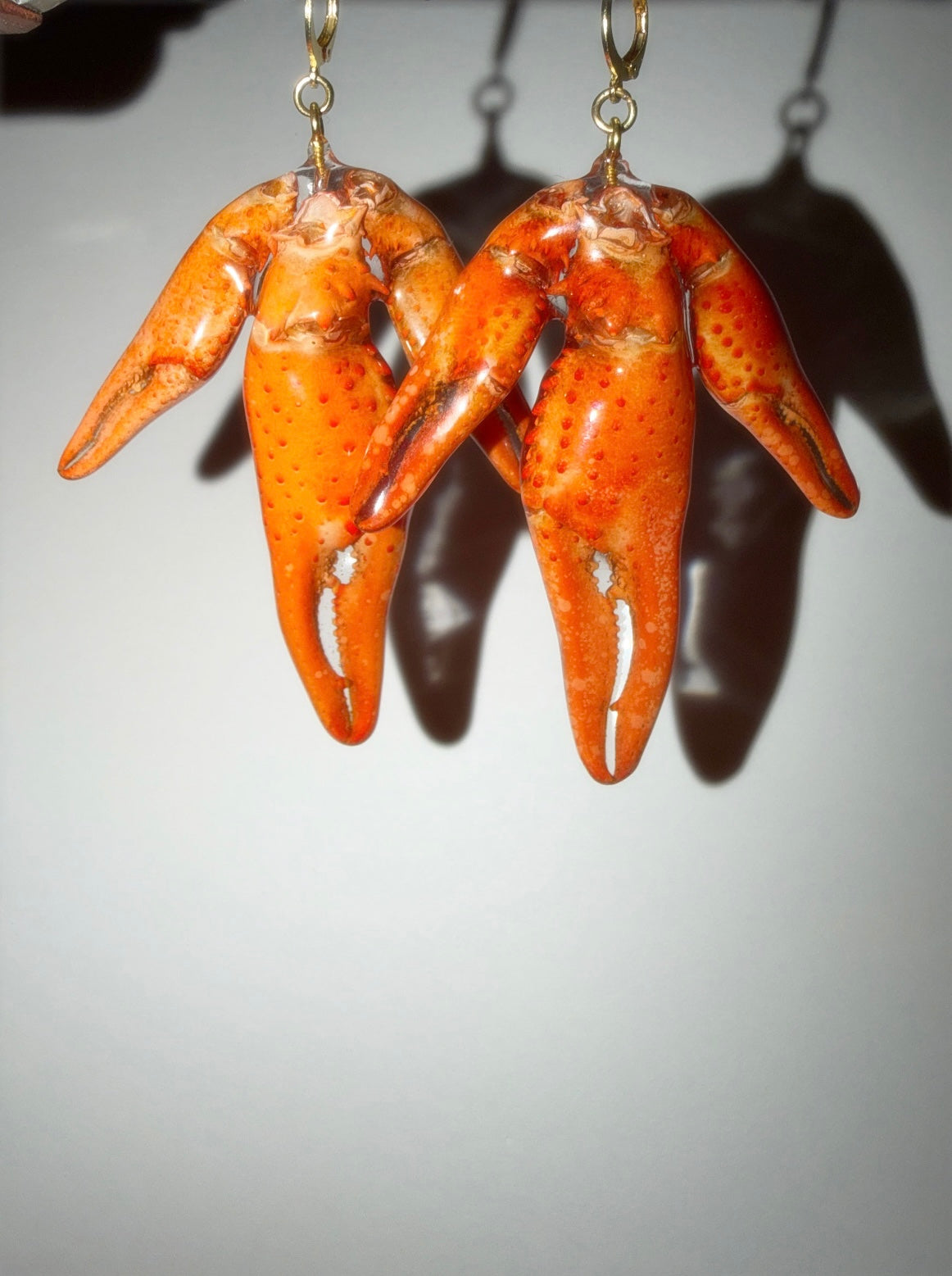 Louisiana Crawfish Trifold Earrings