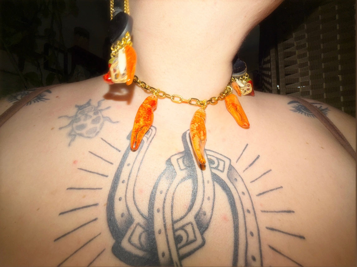 Louisiana Crawfish Charm Necklace