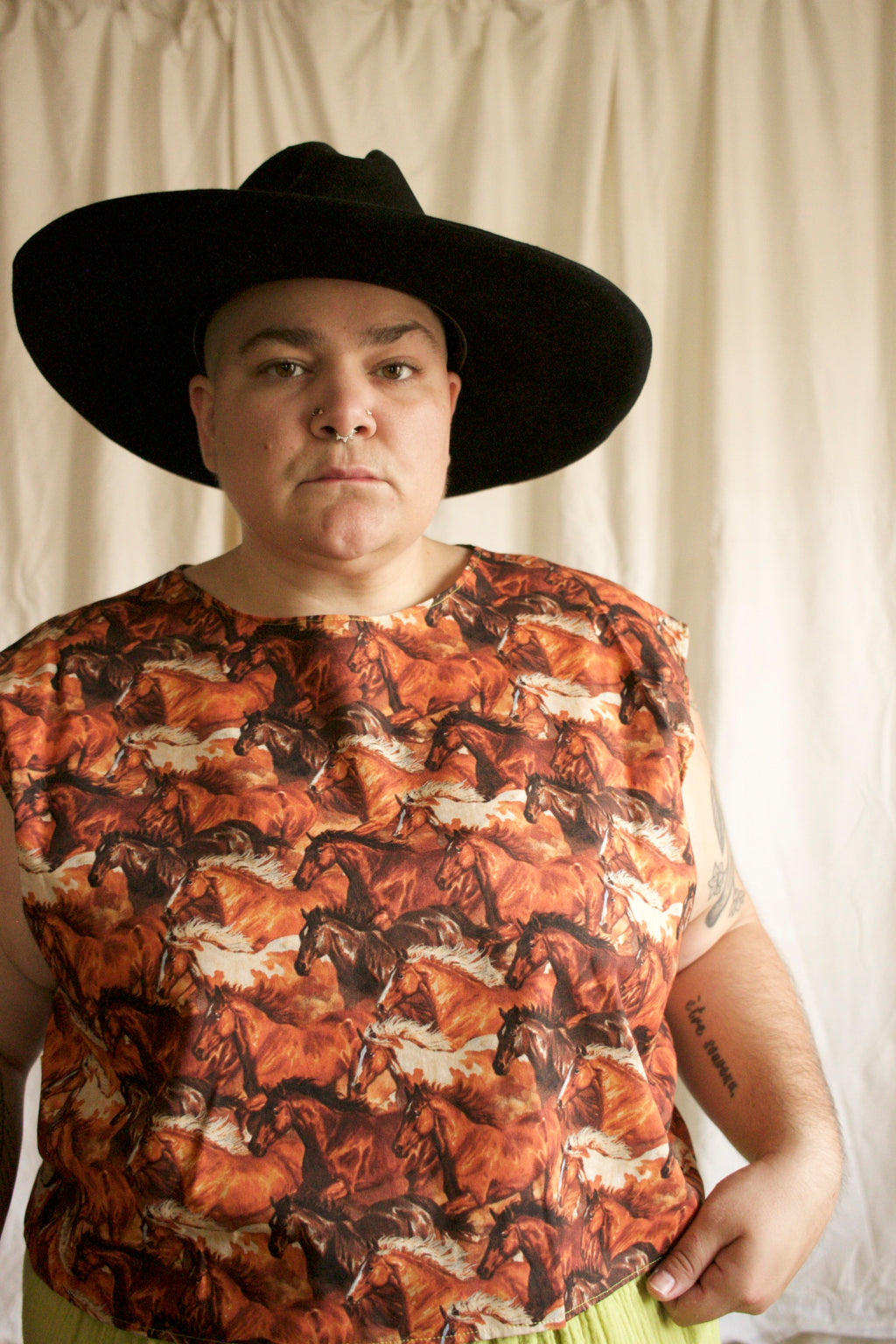 L , XL / Cowpoke Smock Top - lucille
