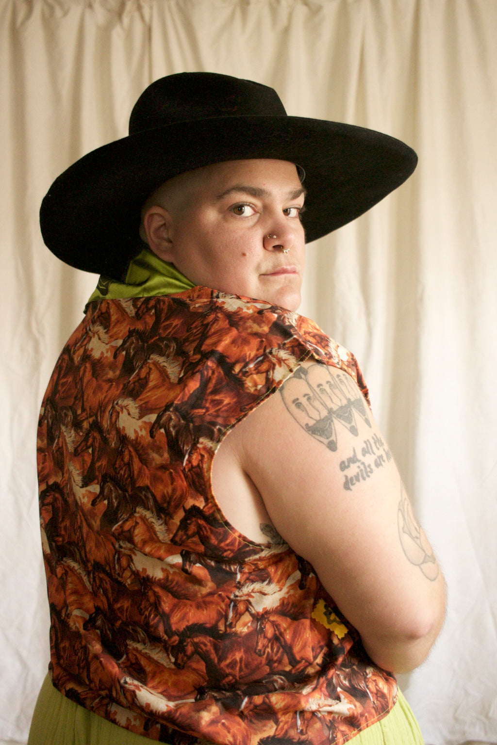 L , XL / Cowpoke Smock Top - lucille