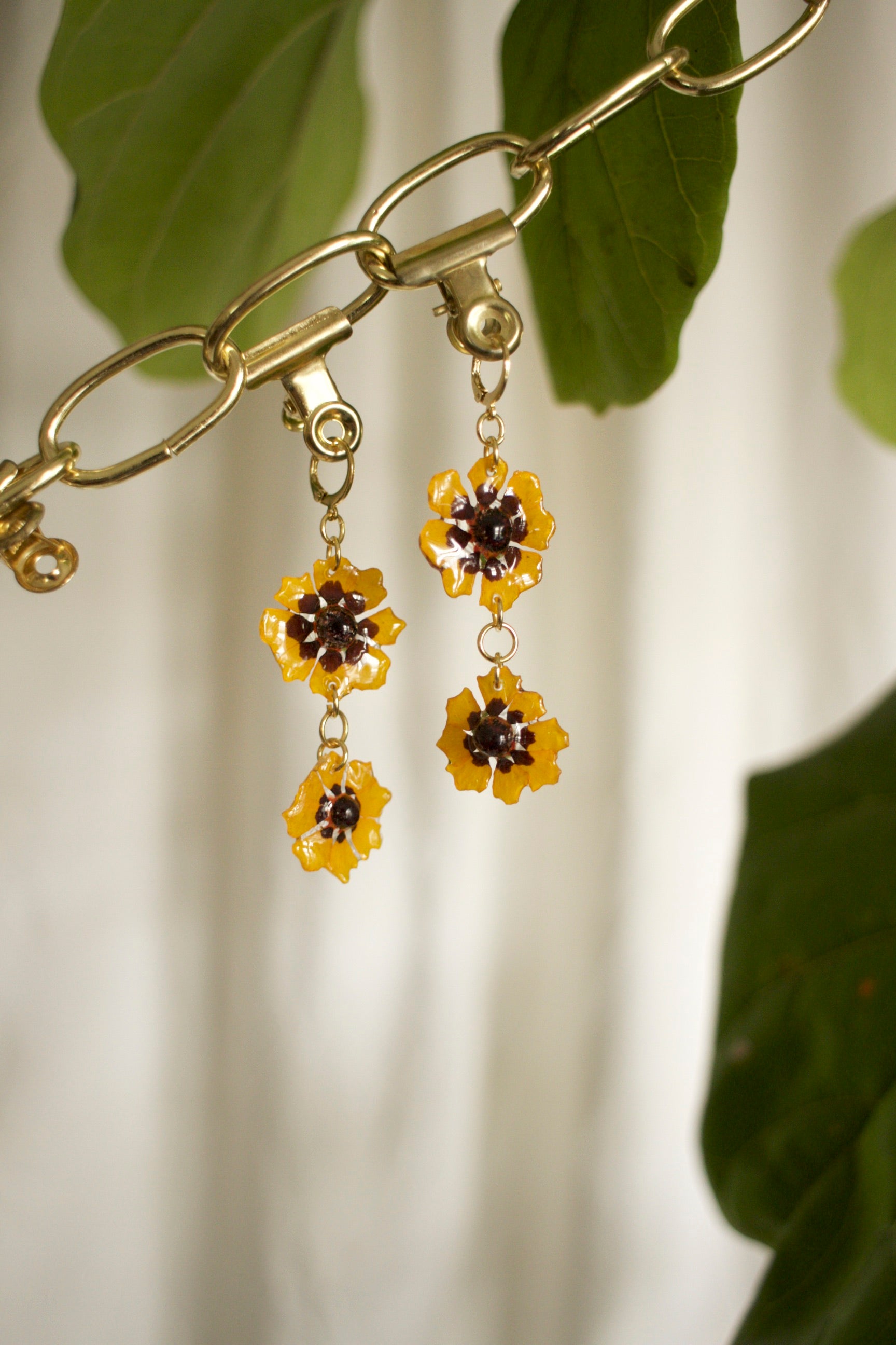 Plains Coreopsis Double Drop Earrings