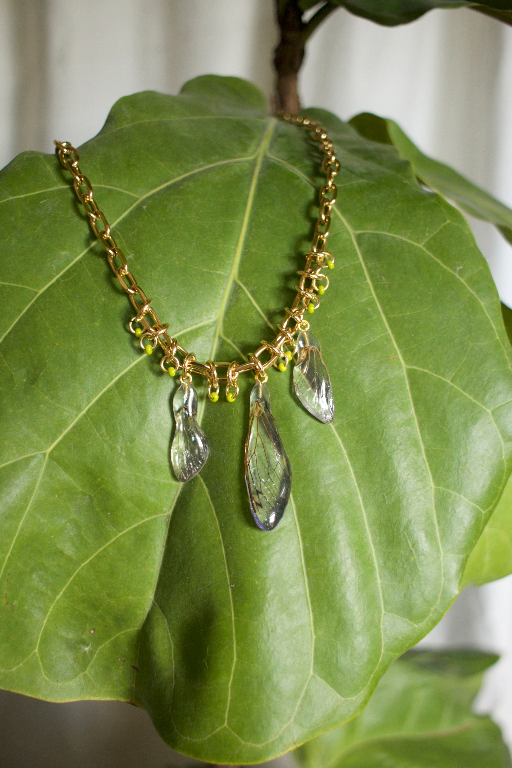 Cicada Wing Charm Necklace