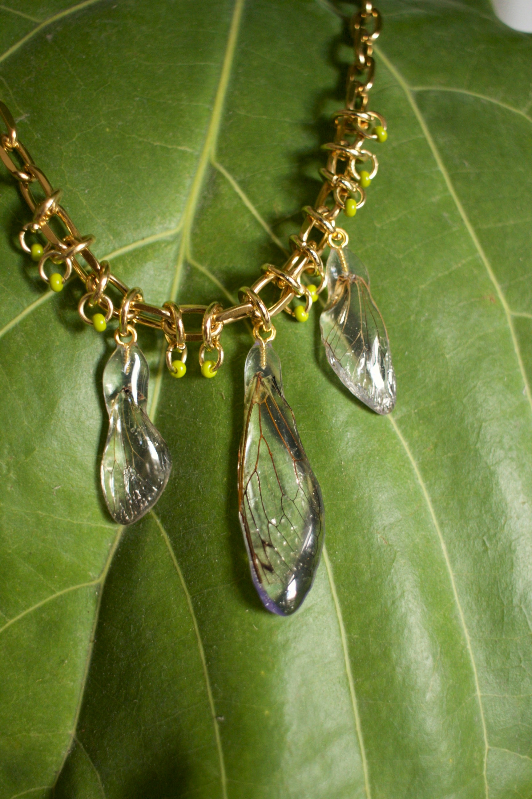 Cicada Wing Charm Necklace