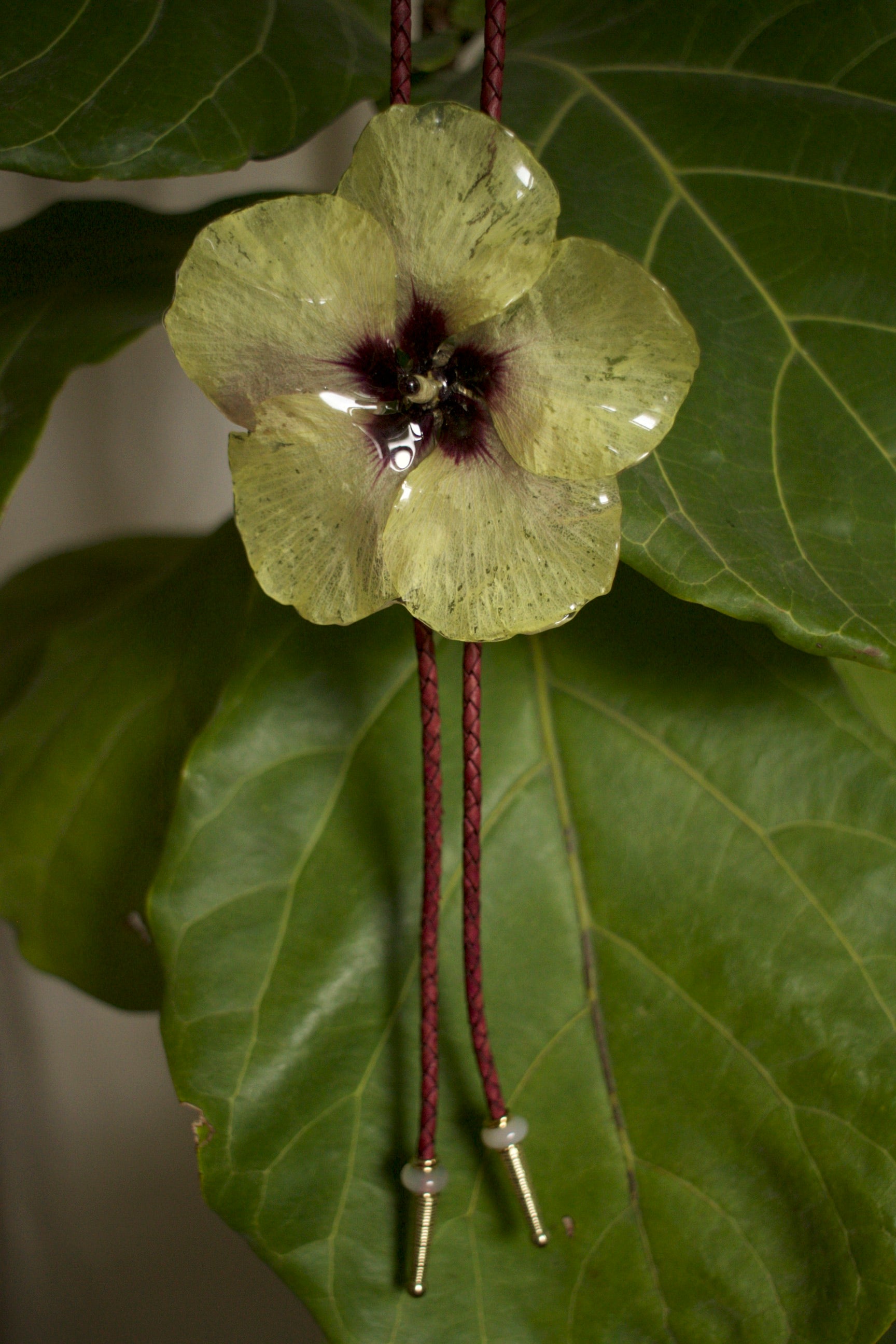 Okra Blossom Bolo Tie